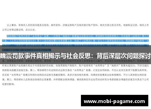 魏震罚款事件真相揭示与社会反思:背后深层次问题探讨 魏震罚款事件真相揭示与社会反思:背后深层次问题探讨